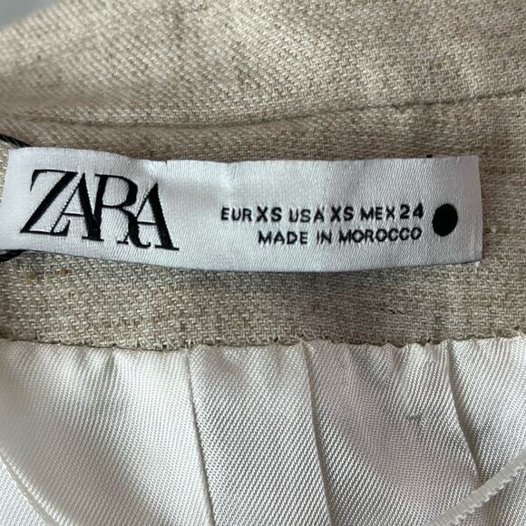 Zara Blazer Cut Out Linen Blend Trending Mini Dress Limited Edition - Picture 14 of 15